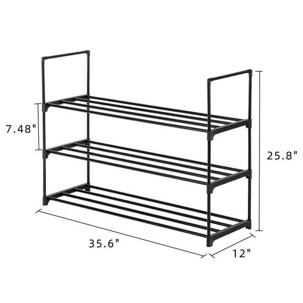 3 Tiers Shoe Rack Shoe Tower Shelf - Storage Organizer