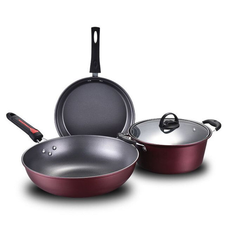 Three-Piece Cookware Non-Stick Pan Set