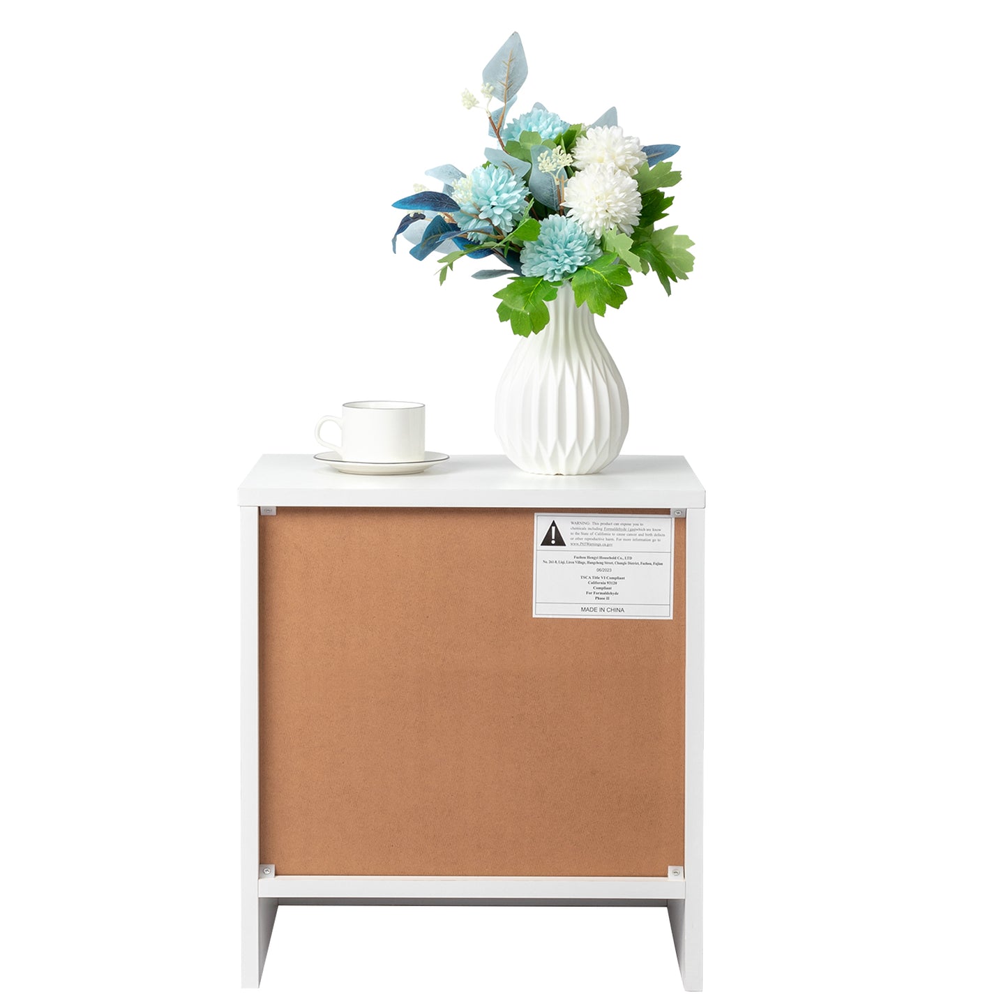 2-Tier Nightstand / Bedside Cabinets Set of 2 – White
