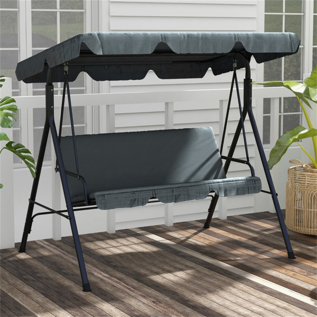 3-Seat Outdoor Patio Swing Chair