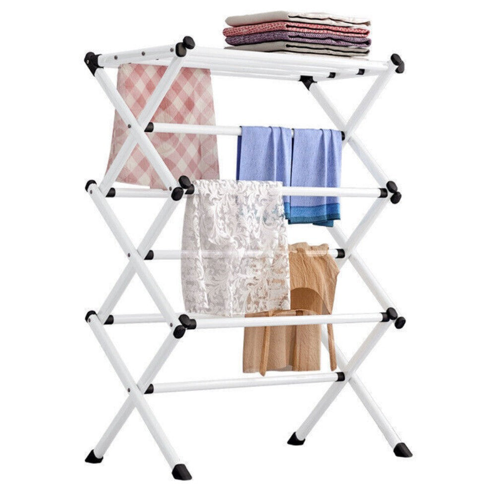 3 Tier Clothes Airer Dryer Metal Laundry l Drying Rack - Indoor Outdoor Patio