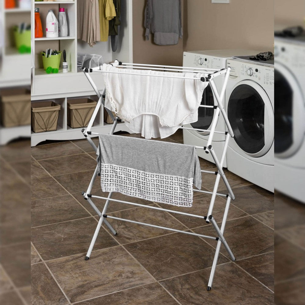 3 Tier Clothes Airer Dryer Metal Laundry l Drying Rack - Indoor Outdoor Patio