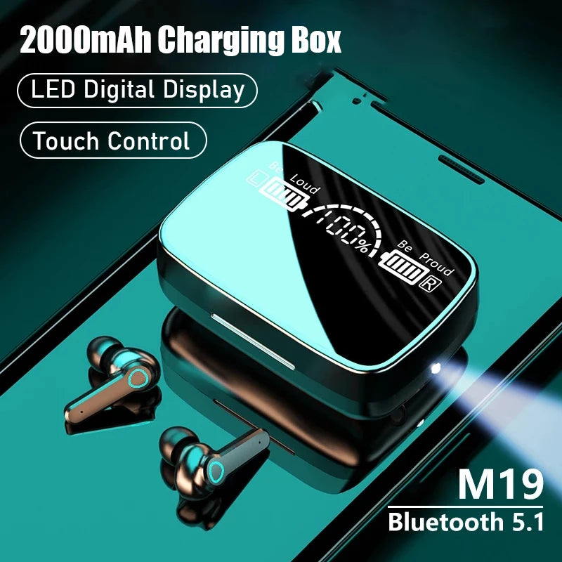 Wireless Bluetooth Waterproof Earphones with Noise Cancellation and Built-in Mic
