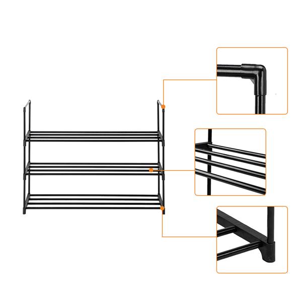 3 Tiers Shoe Rack Shoe Tower Shelf - Storage Organizer