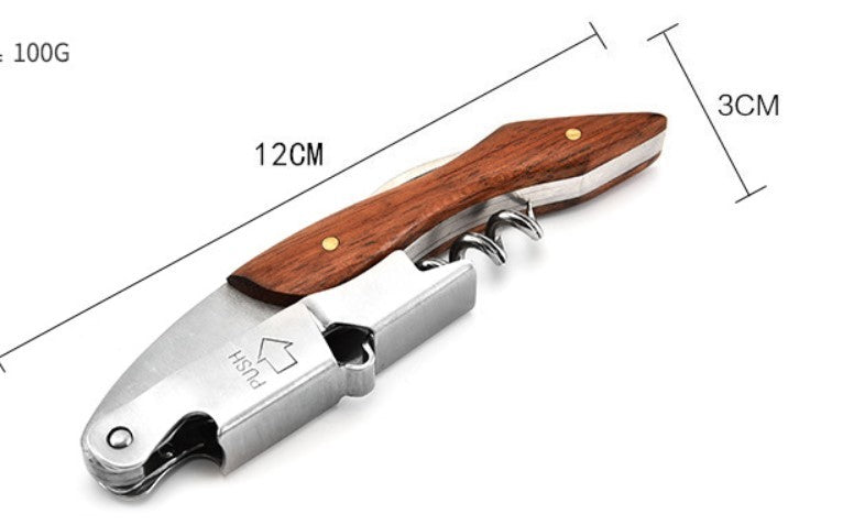 Versatile Red Wine Wine Opener Wood