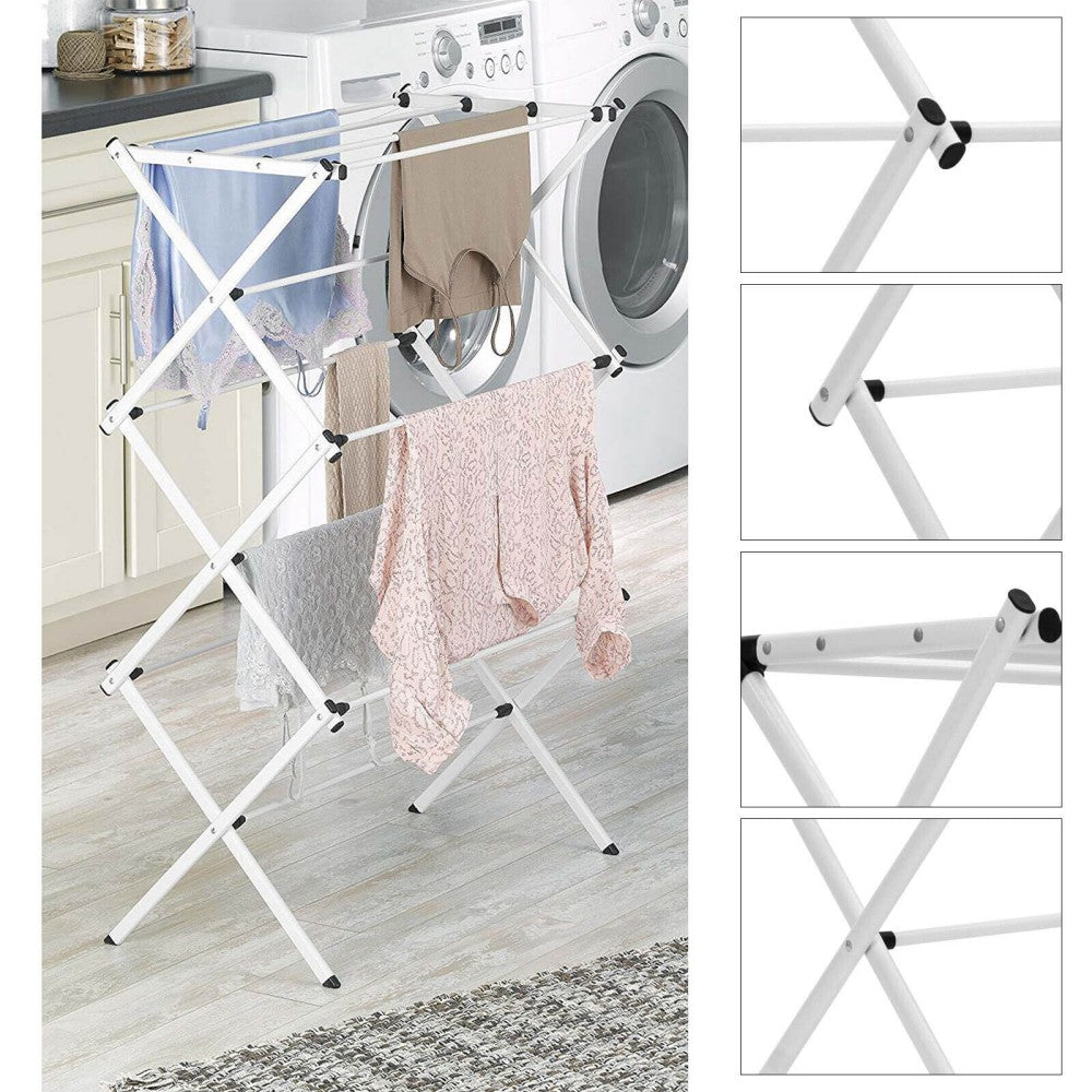3 Tier Clothes Airer Dryer Metal Laundry l Drying Rack - Indoor Outdoor Patio