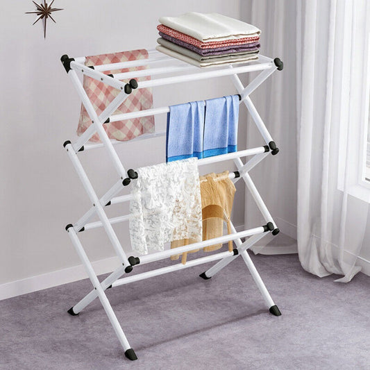 3 Tier Clothes Airer Dryer Metal Laundry l Drying Rack - Indoor Outdoor Patio