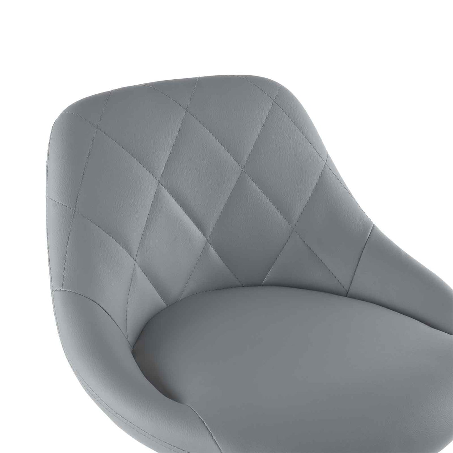Set of 2 Counter Bar Stools, PU Leather Bar Stool, Adjustable Lift Height Swivel Stool with Comfortable Backrest - Gray