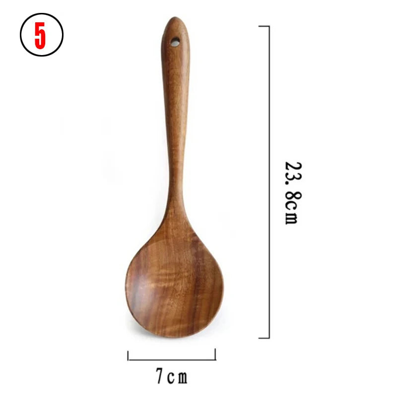 Natural Wood Tableware Kitchen Tool Set