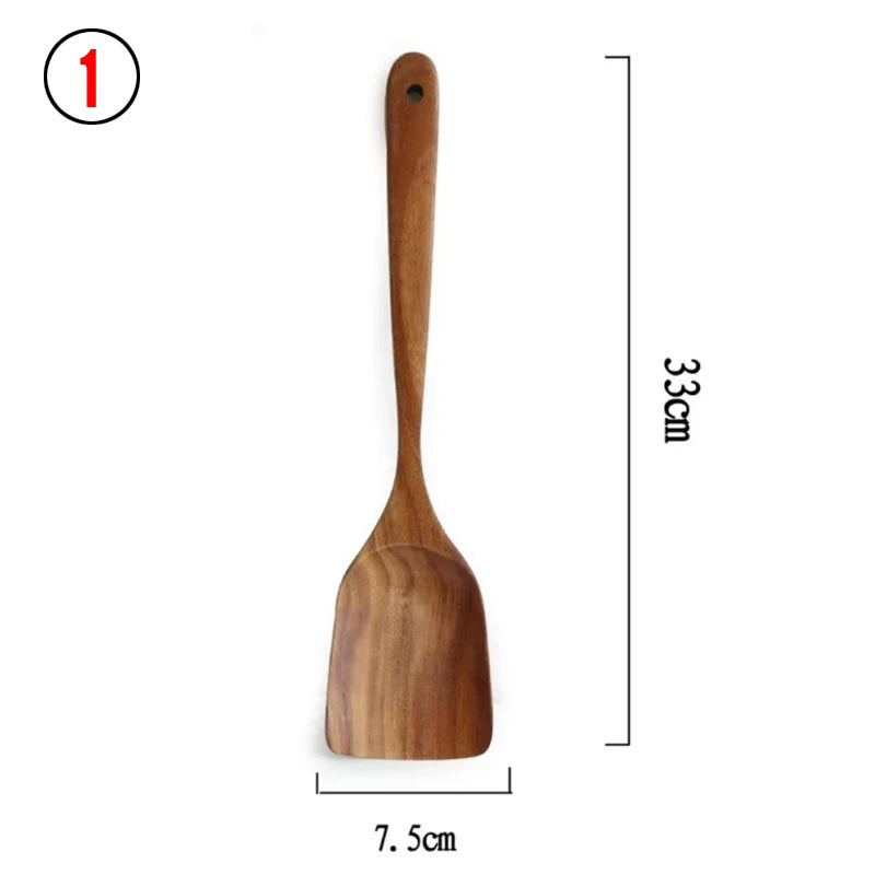 Natural Wood Tableware Kitchen Tool Set