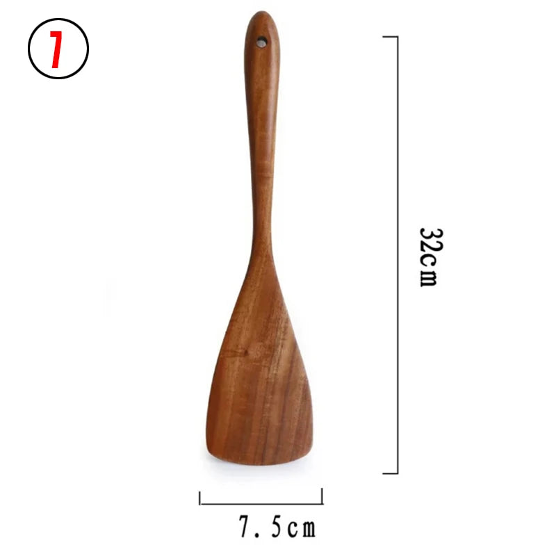 Natural Wood Tableware Kitchen Tool Set