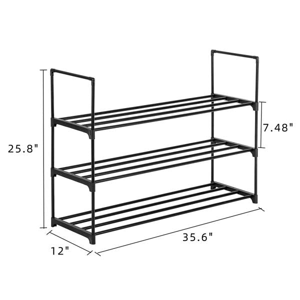 3 Tiers Shoe Rack Shoe Tower Shelf - Storage Organizer