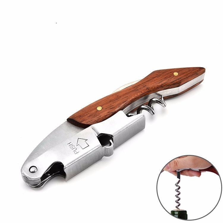 Versatile Red Wine Wine Opener Wood