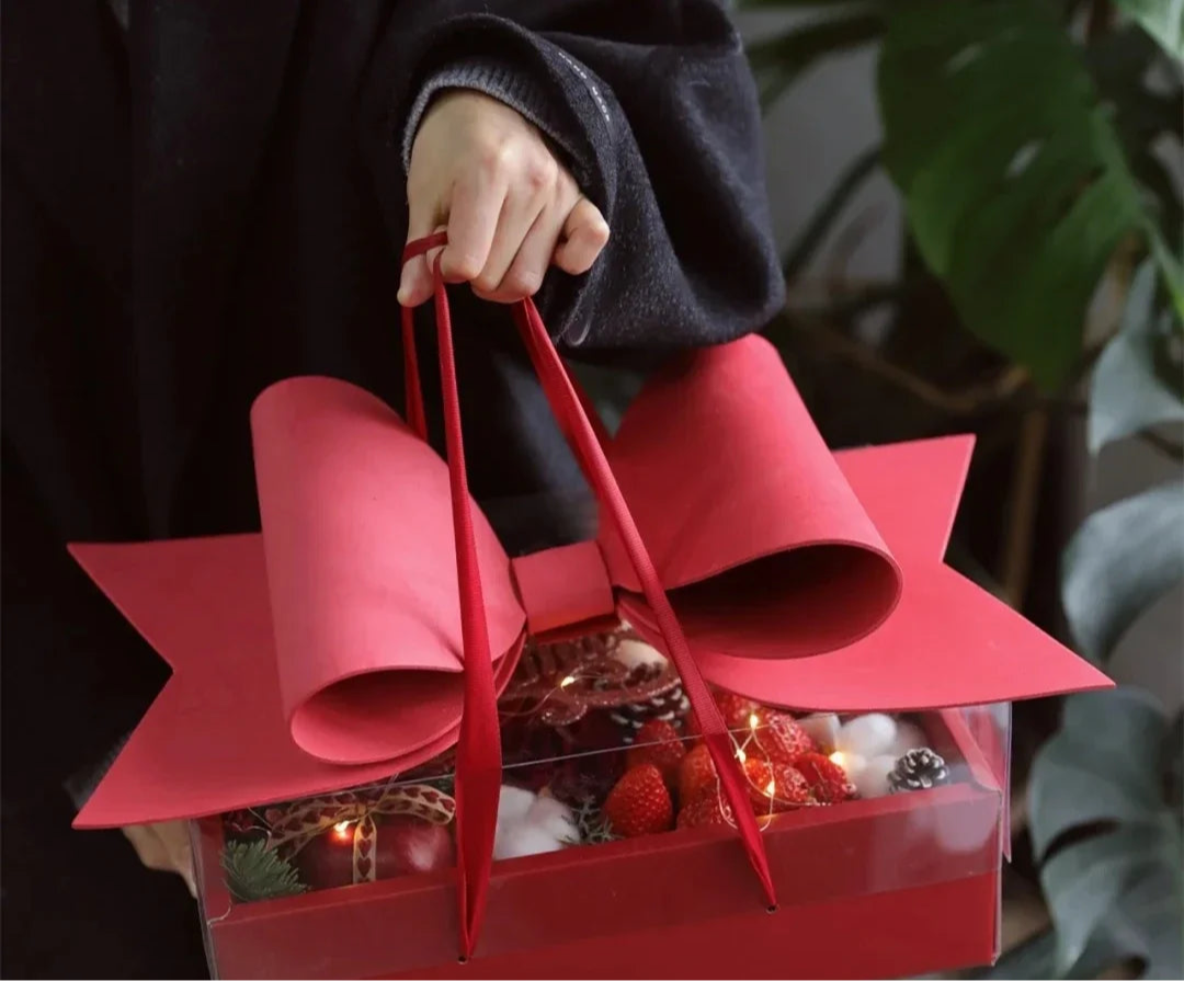 1pcs Bow Knot Handheld Flower Gift Box