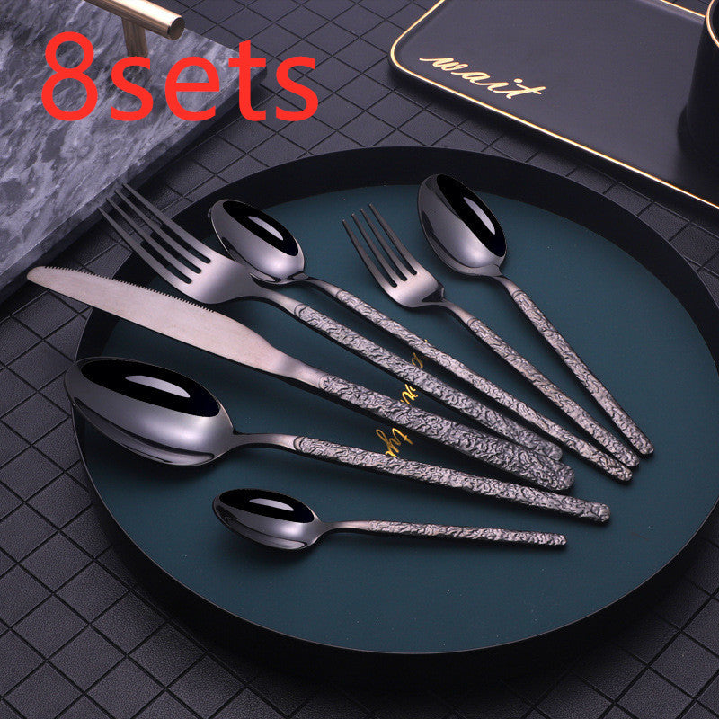 Textured Handle Cutlery Set