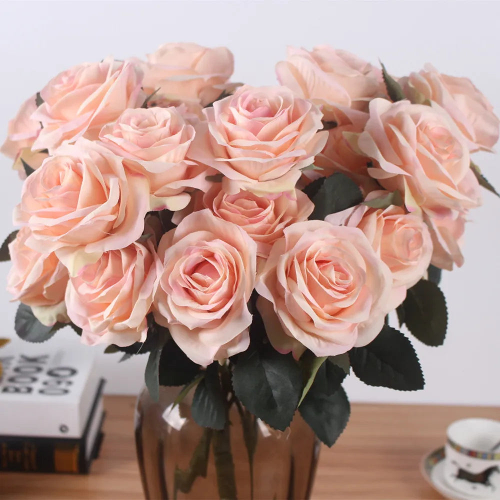 Artificial Silk 1 Bunch French Rose Floral Bouquet