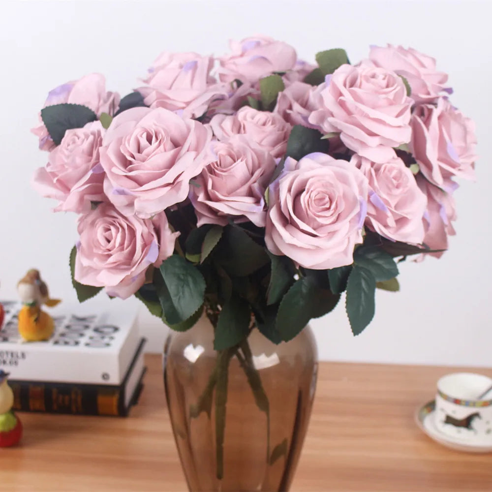 Artificial Silk 1 Bunch French Rose Floral Bouquet