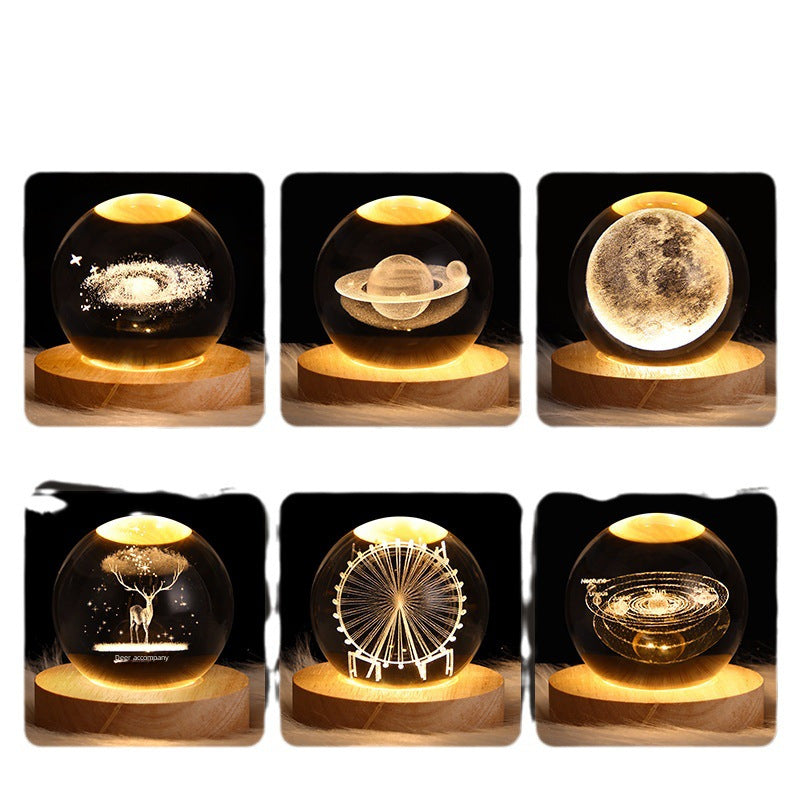 Moon Crystal Ball Night Light / Table Lamp