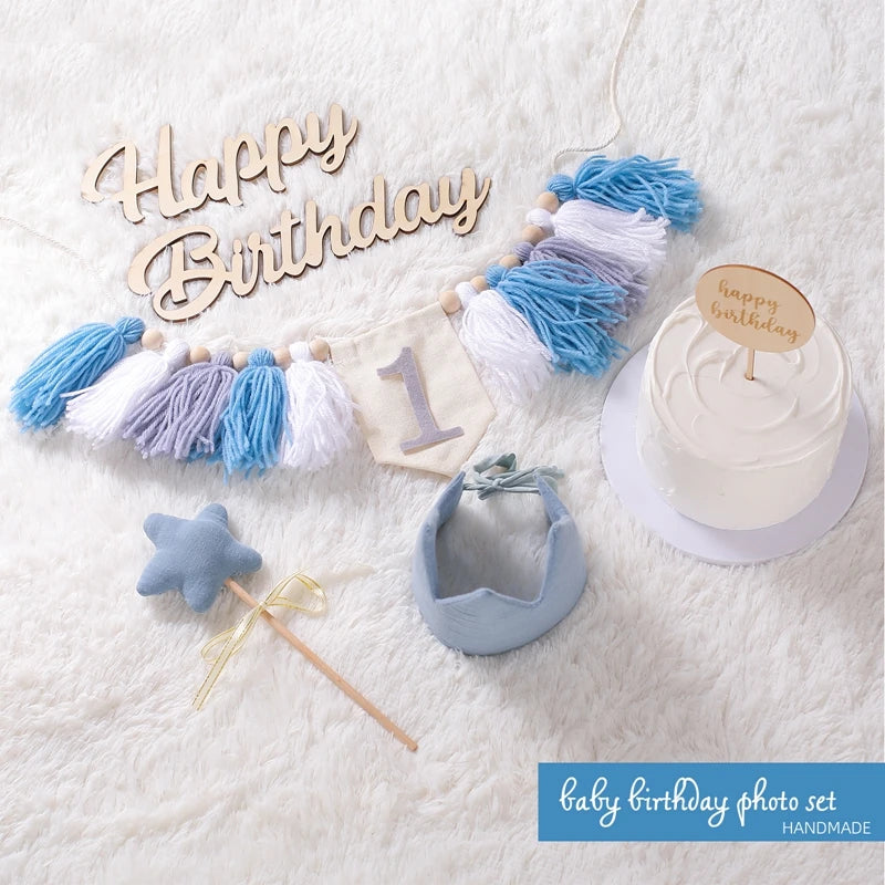 Handmade Tassel Baby Birthday Banner Set