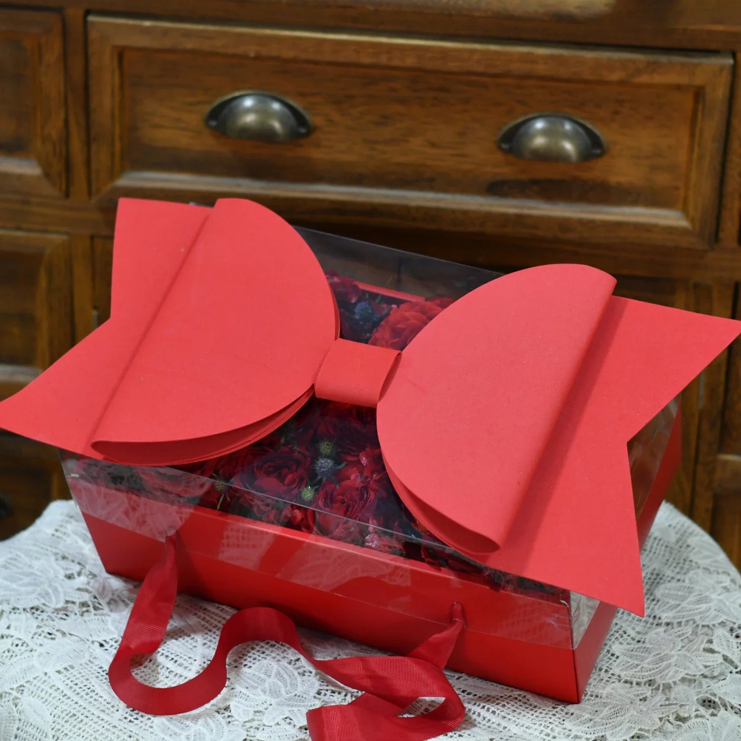 1pcs Bow Knot Handheld Flower Gift Box