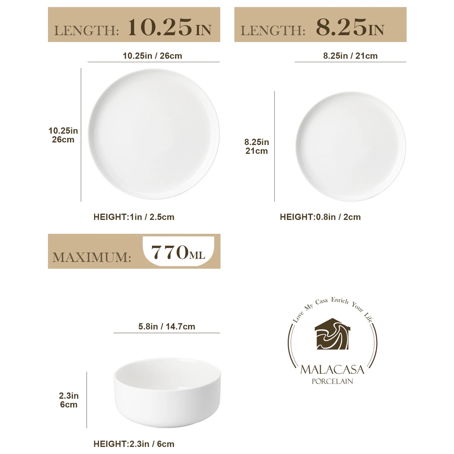 18/36-Piece Ceramic Plate Porcelain Dinnerware Set with 6/12 Pcs Dinner/Dessert Plates,Bowl Tableware Set