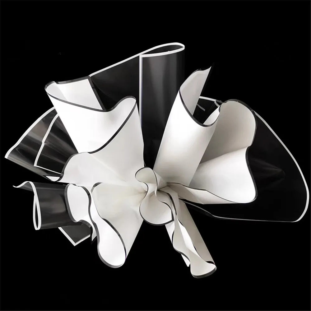 5pcs Black and White Flower Wrapping Paper