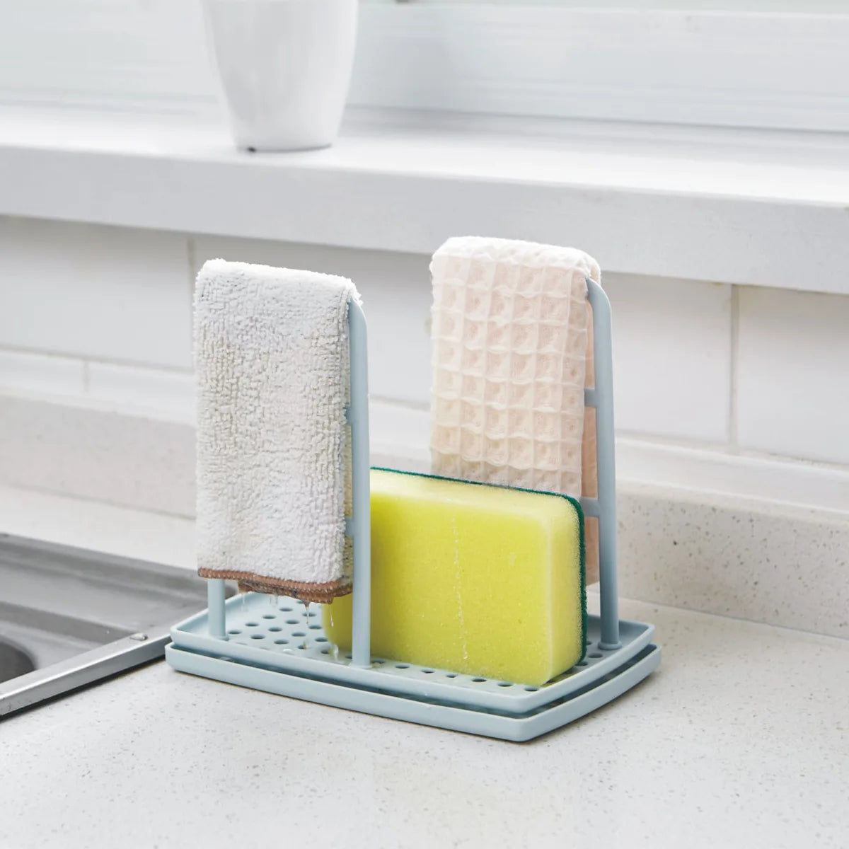 1pc Kitchen Sink Sponge and Towel holder Rack Stand