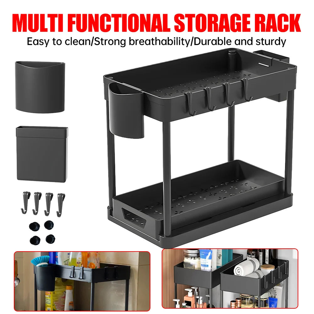 Double layer Kitchen Drain Storage Rack