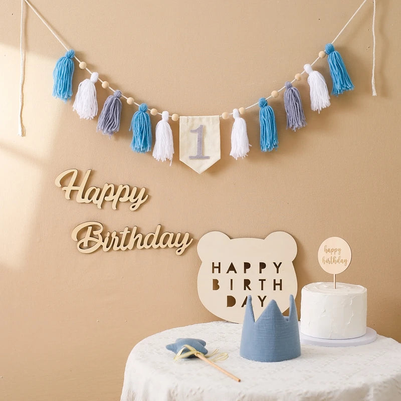 Handmade Tassel Baby Birthday Banner Set