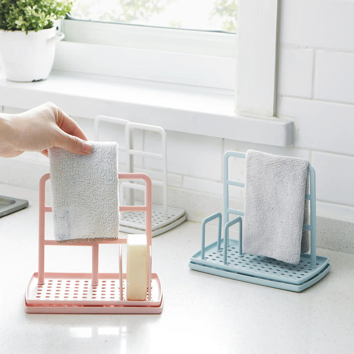 1pc Kitchen Sink Sponge and Towel holder Rack Stand