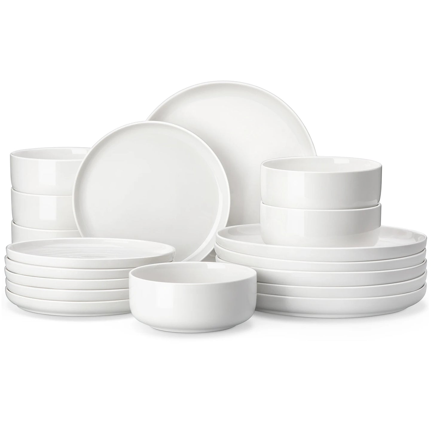 18/36-Piece Ceramic Plate Porcelain Dinnerware Set with 6/12 Pcs Dinner/Dessert Plates,Bowl Tableware Set