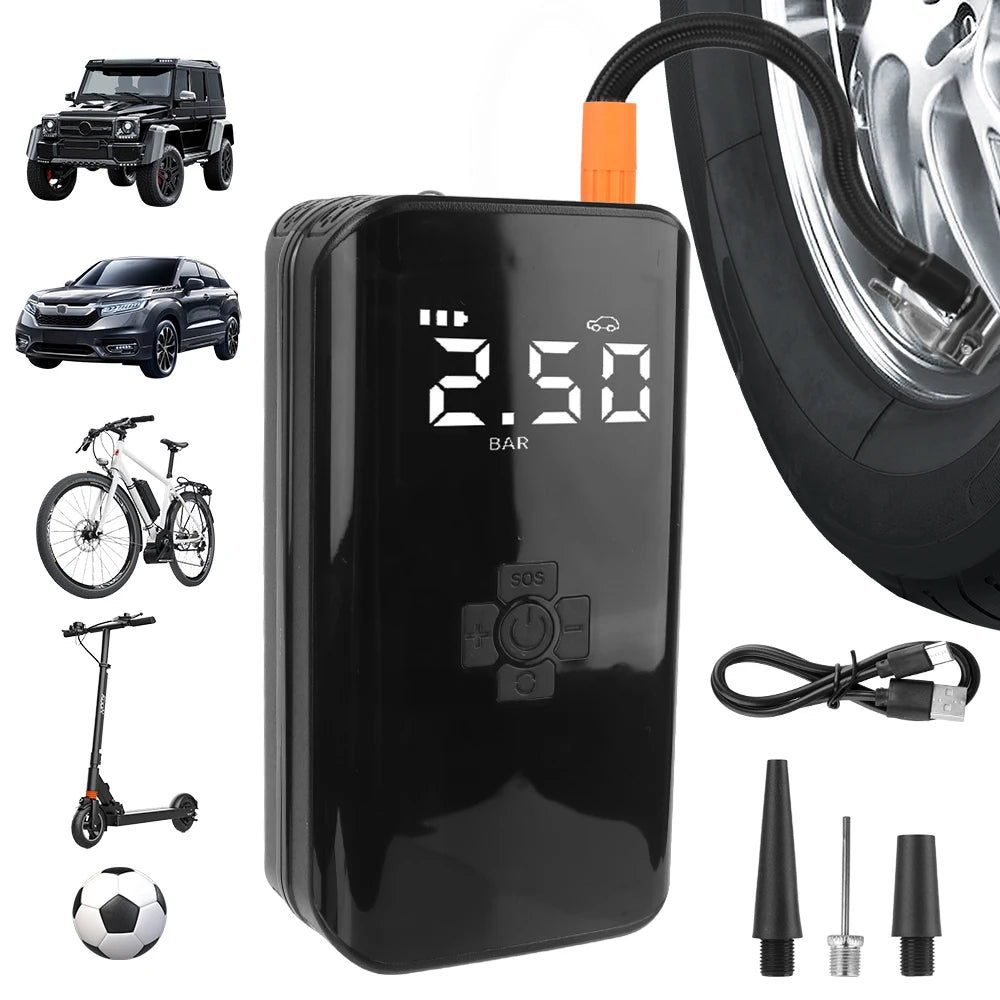 Wireless Tire Inflatable Pump Car Motorcycle Bicycle Electrical Air Pump