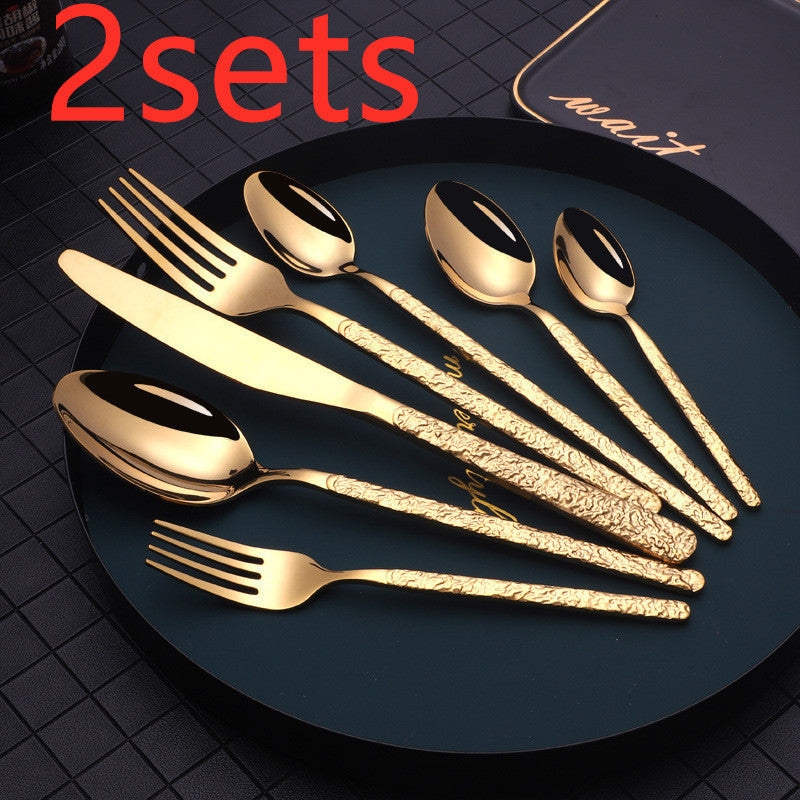 Textured Handle Cutlery Set