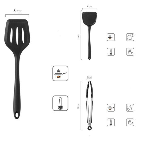 Silicone spatula non-stick cookware special kitchen set